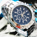 ORLANDO 026 Модные мужские спортивные часы с синим циферблатом Кварцевые мужские электронные часы из нержавеющей стали